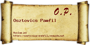 Osztovics Pamfil névjegykártya